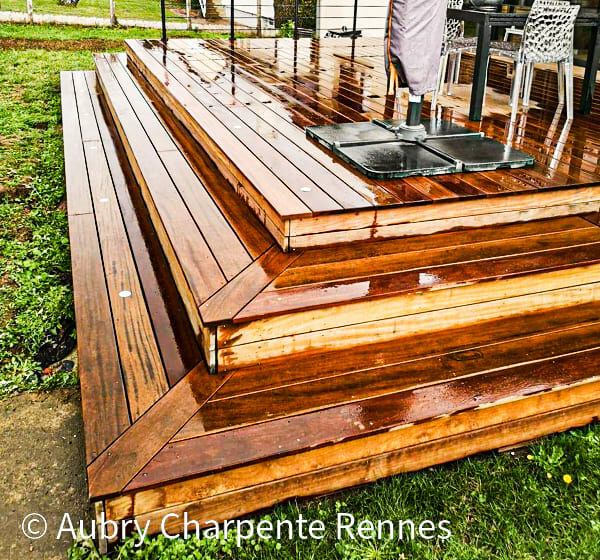 Création d'une Création d'une Terrasse en Bois Rennes exotique, pin douglas et terrasse sur pilotis ille et vilaine